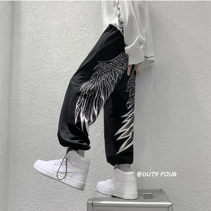 Nohavice Ženy na vysokej ulici široké nohy Náklad Punk Punk potlačte Harajuku Baggy Vintage Sweatpants Široké nohavice pre ženy oblečenie y2k