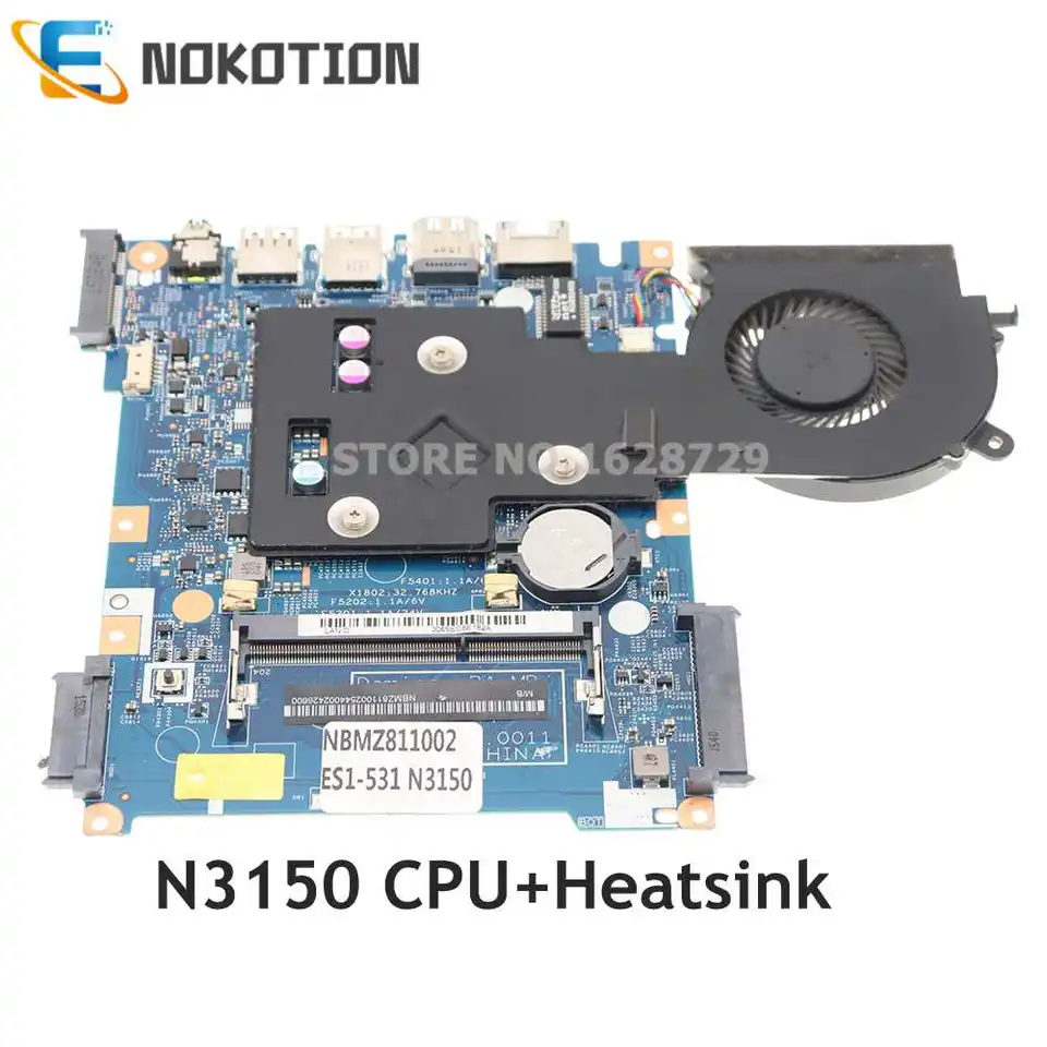 Nokotion for Acer Aspire ES1-531 EX2519 LAPTOP Základná doska N3150 CPU+Heatsink 14285-1 448.05304.0011 NBMZ811002 NB.MZ811.002