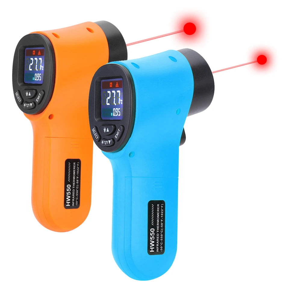 Non -Contakt Pyrometer LCD displej digitálneho infračerveného teplomeru -50 ~ 550 ° C IR IR TerMometro laserový merač teploty