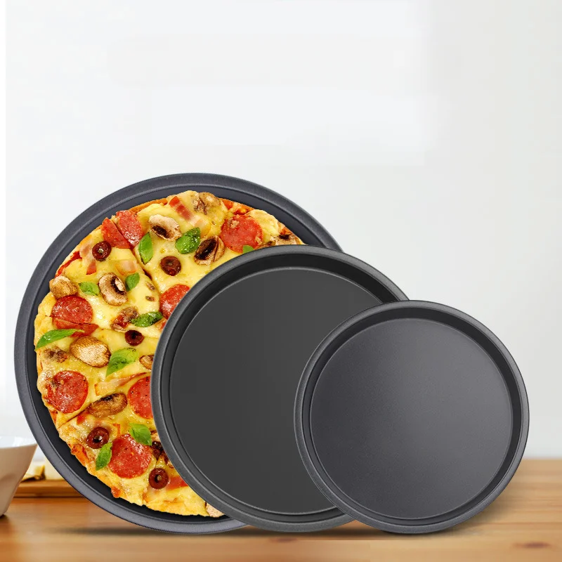 Non palica na pečenie Tray Pizza Tray Čierna uhlíková oceľ na pečenie Tray pizza Fold Bake Tool Pre domácnosť