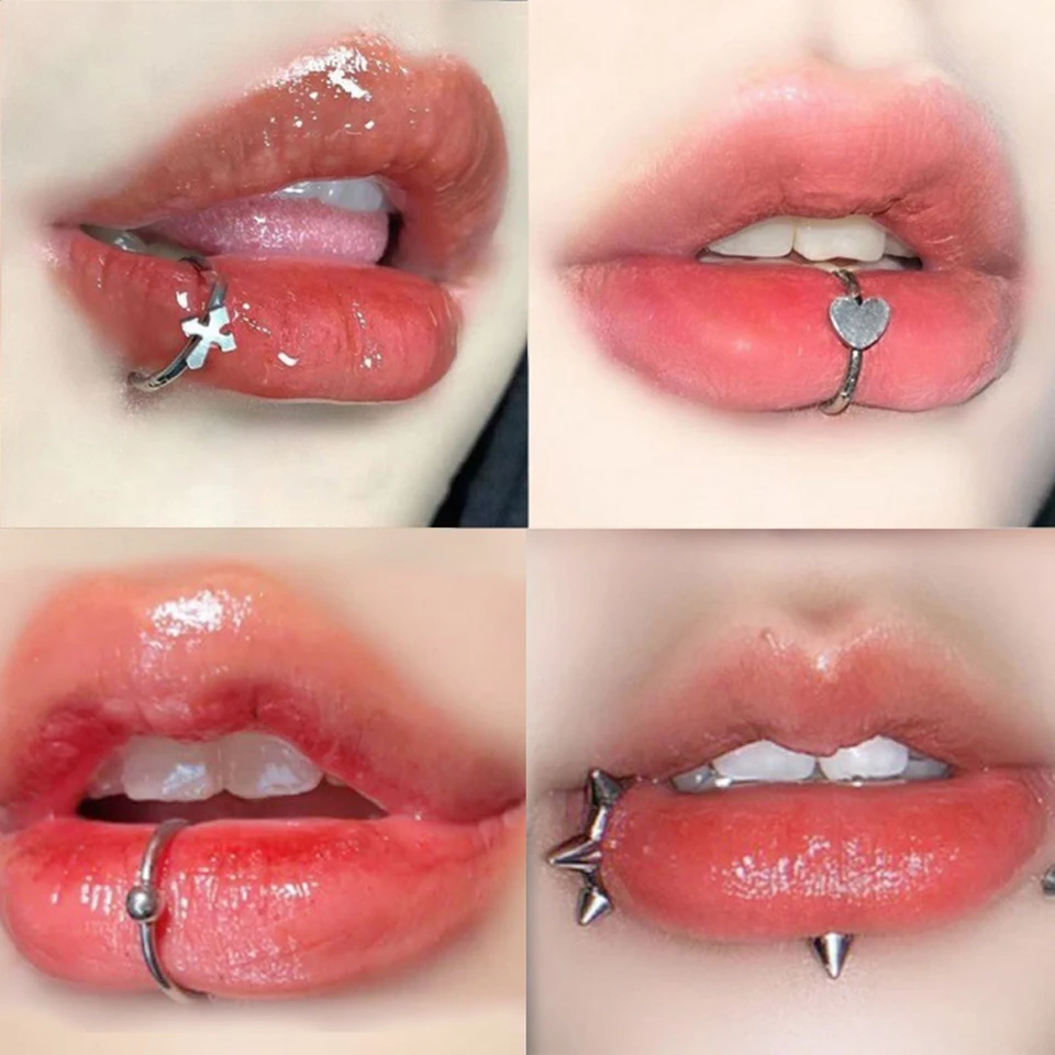Non piercingové telesné šperky Ženy labret piercing z nehrdzavejúcej ocele obruč C Clip Lip prsteň náušnice darček pre priateľa 2024 móda