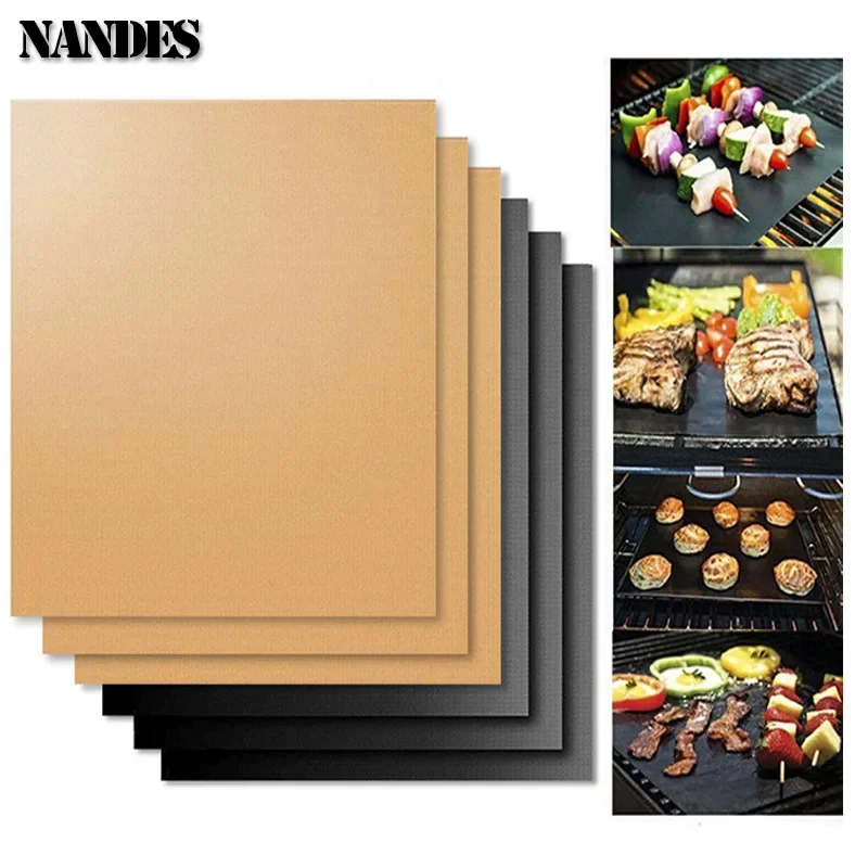 Non Stick BBQ Grill vložky rúry Grill Grill Grill Mat Rat Outdoor Opätovne použiteľné grilovanie Party Mat 40x33cm Plate Liner