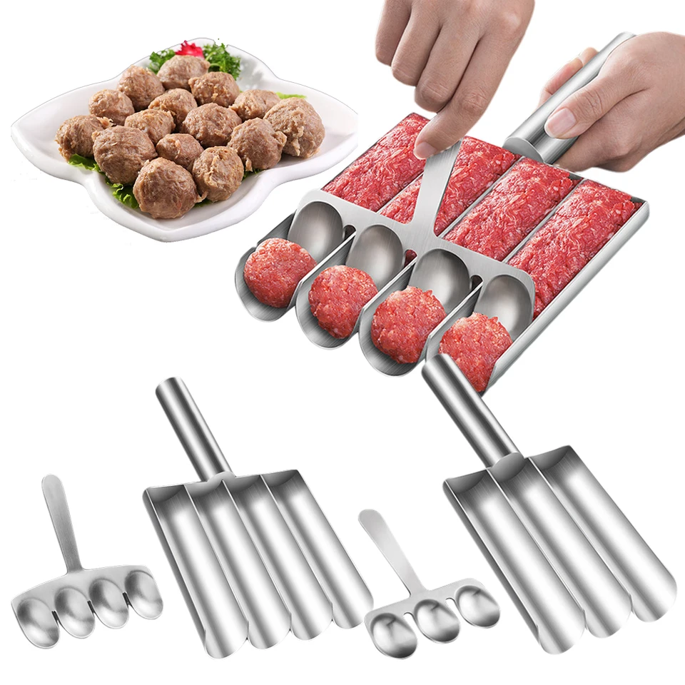 Non Stick Makeball Maker Easy-Release Fliched Meatball Scoop DIY mäso Rice Ball Maker
