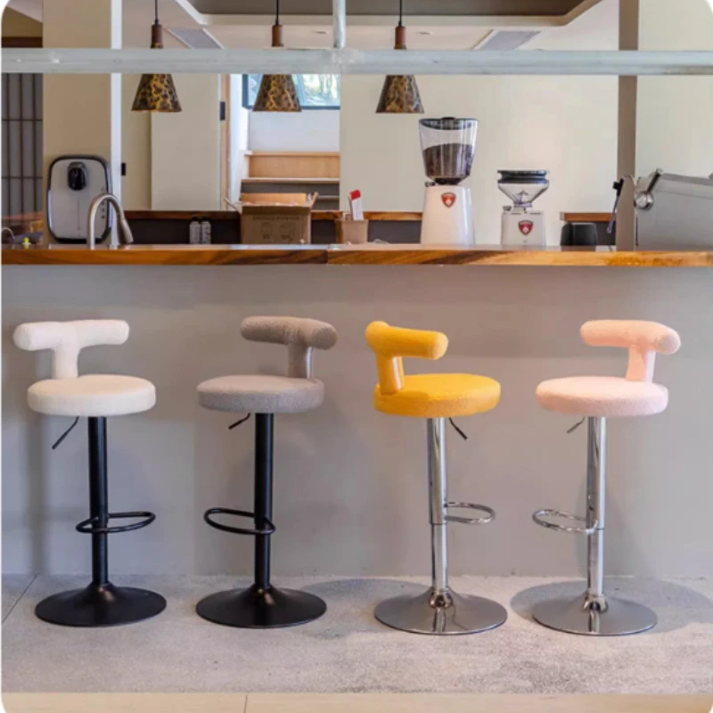 Nordic Bar Stolička Teddy Velvet Soft Stool Cafe Counter Stočná stolička Domáca kuchyňa High Stool Remar