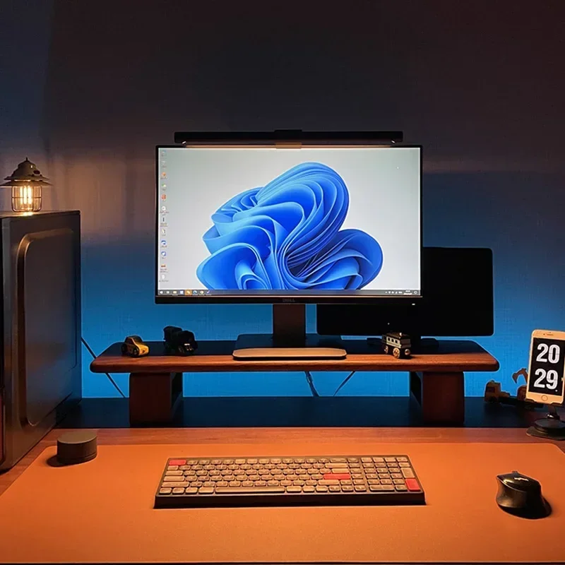Nordic Black Walnut Monitor Stand Zvýšené kancelárske skladovacie stojany Štýlová základňa pre notebooky a počítače
