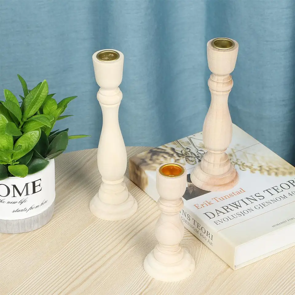 Nordic Mantel Table Wood Domáca dekorácia Svadobná dekorácia Držiak svietnik svietni