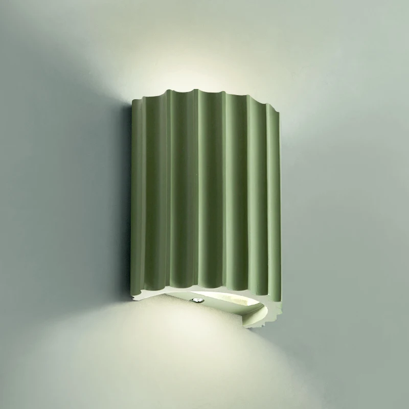 Nordic Modern Green Green Resin Wall lampa LED lôžko LED svetlá interiér Domáca dekorácia spálňa uličky pozadia LED svietnika