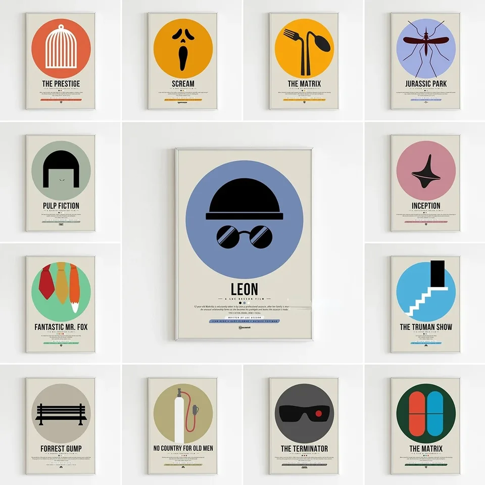 Nordic pop Classic Movie Plagát estetický minimalistický film TV leon vintage plátno maľba nástenné umenie dom obývacia izba dekorácia darček