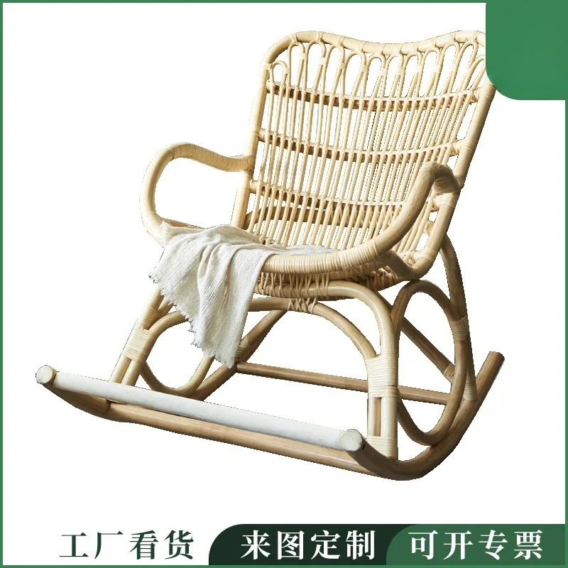 Nordic Rattan Húpacie kreslo Moderné japonské japonské bezplatné stoličky Simple domácnosť balkón s jednou pohovkou stoličky na voľný čas