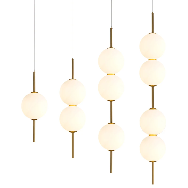 Nordic Simple Lamp Spálňa prívesky Svetlá hrozna Luster Glass Gule HangLamp pre obývaciu izbu Domov LED LED svetlo jedálenská miestnosť osvetlenie