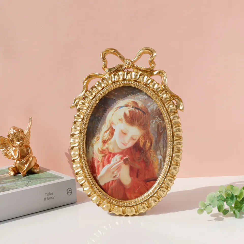 Nordic Vintage Oval Bow Frame Picture Ráme