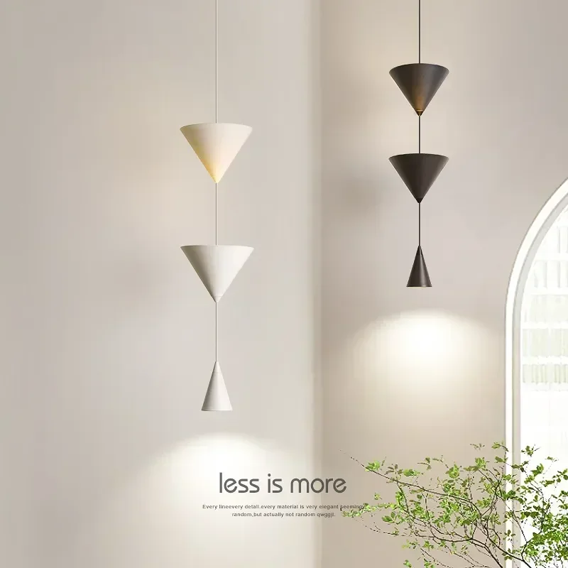 Nordická minimalistická reštaurácia domov LED prívesok Svetlo moderná čierna biela protiprúdová lampa pre lôžko spálne v obývacej izbe