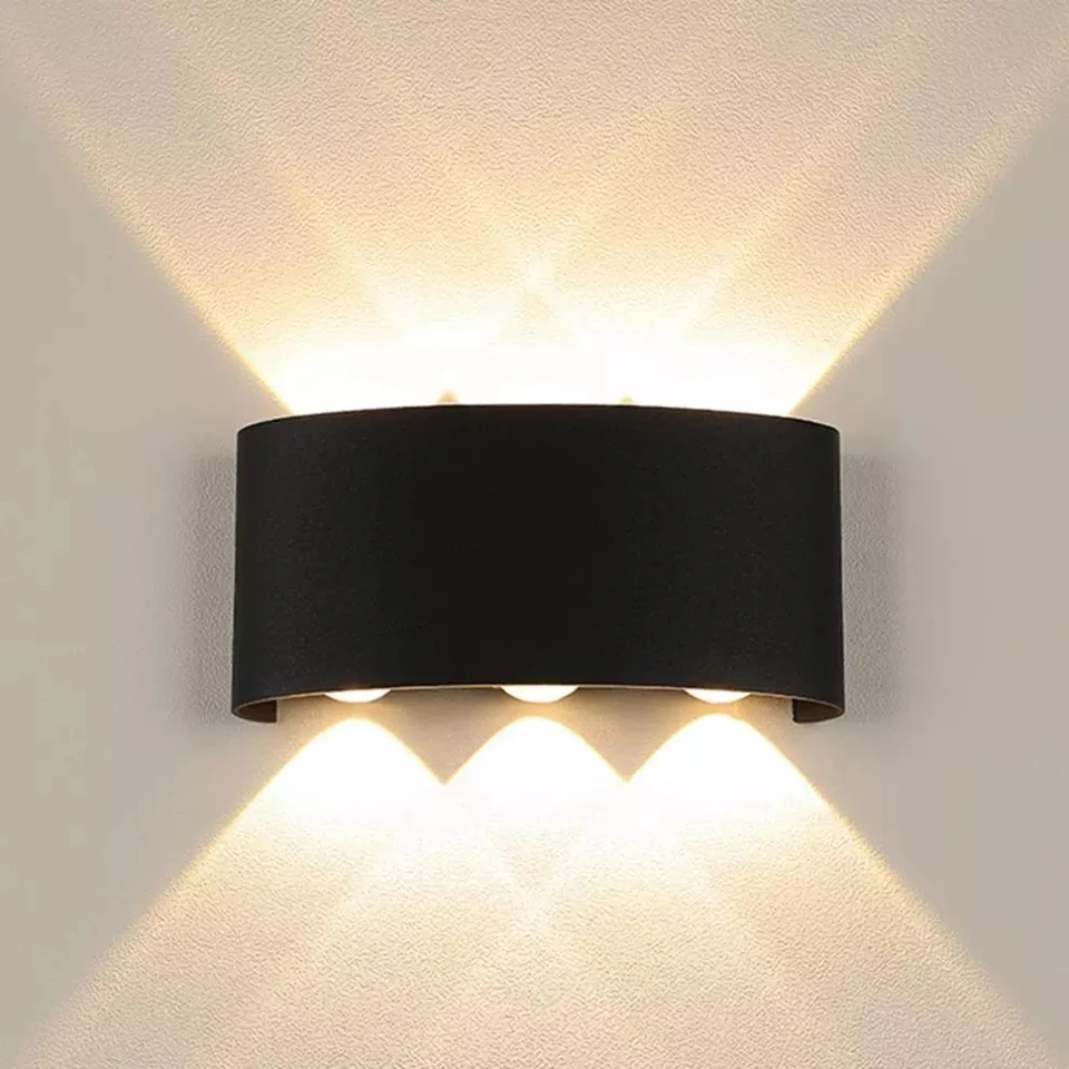 Nordická nástenná lampa IP65 LED hliník Outdoor Up Down Wall Lights Moderné pre domáce schody spálne na posteli v kúpeľni osvetlenie