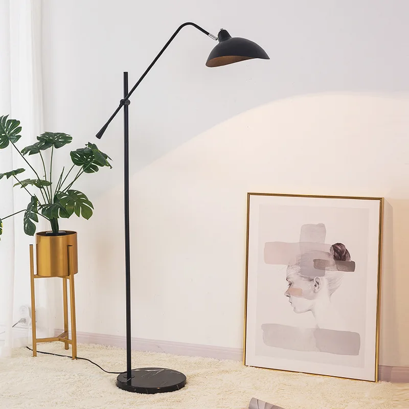 Nordická čierna poschodová lampa mramorová základňa stojatá lampa pre obývaciu izbu Študovňa Spálňa LED stojan LEGIVE Priemyselný dekor svietidlo svietidla svietidla