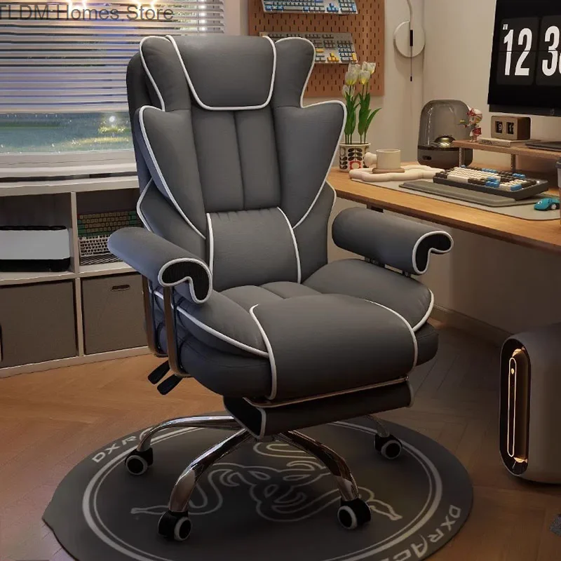 Nordické jedinečné kancelárske kolesá Simplicity Latex Pad Grey Grees Hering Stolička High-End Lazy Fauteuil de Bureau Home Furniture