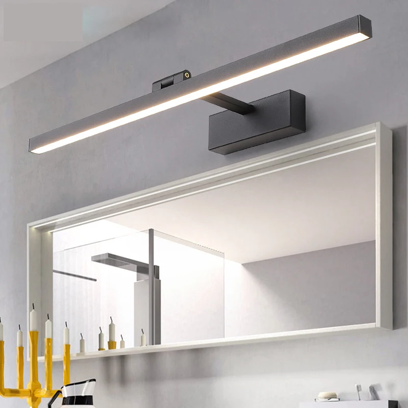 Nordické LED zrkadlo predné svetlá Minimalistické čierne biele dlhé nástenné žiarovky pre kúpeľňové zrkadlo plášť do vnútorného osvetlenia