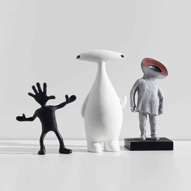 Nordické moderné minimalistické kreatívne abstraktné abstraktné postavy Socha karikatúry cudzinec Resin Crafts Domáca obývacia izba Dekorácia spálne