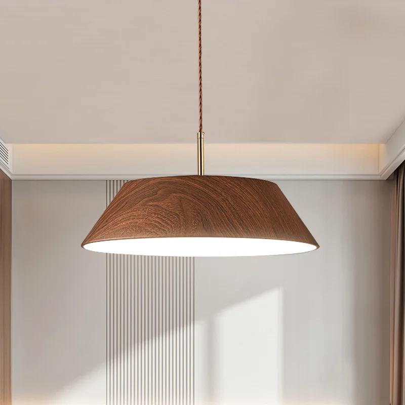 Nordické vinobranie prívesok Light Drevené zŕnové guľa kovové svetlo tieň pre jedáleň zavesenie lampa dom Minimalistické dekorácie svetlá