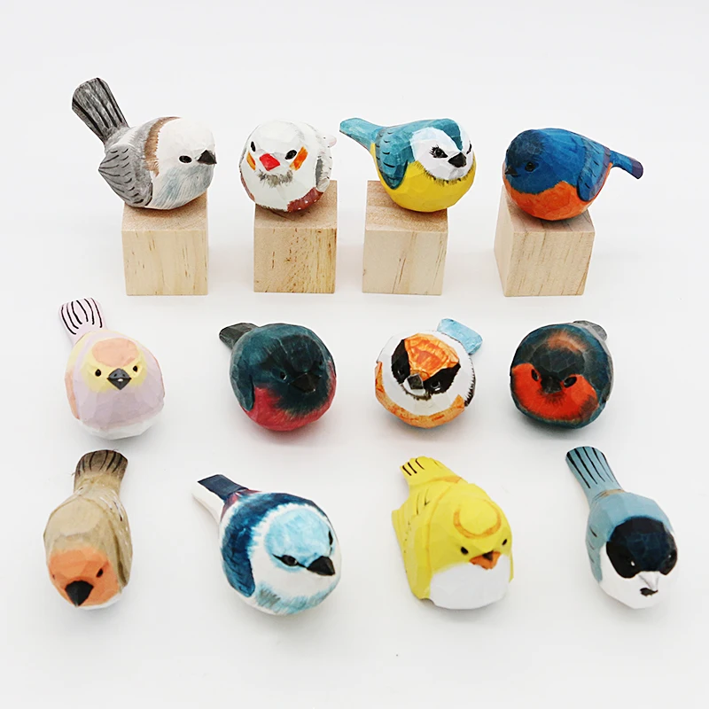 Nordický drevený vták Pigeon Ornament umelé remeselné vtáky figurka socha kancelária ozdoba Šťastie socha domáca stolná dekorácia