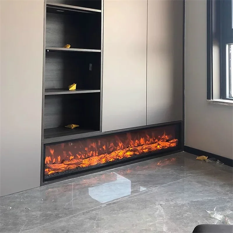 Nordický elektrický krb simulácie Flame Dekoratívny skrinka ohrievač domova obývacia izba vložená televízia stojan Falošný krb požiaru m