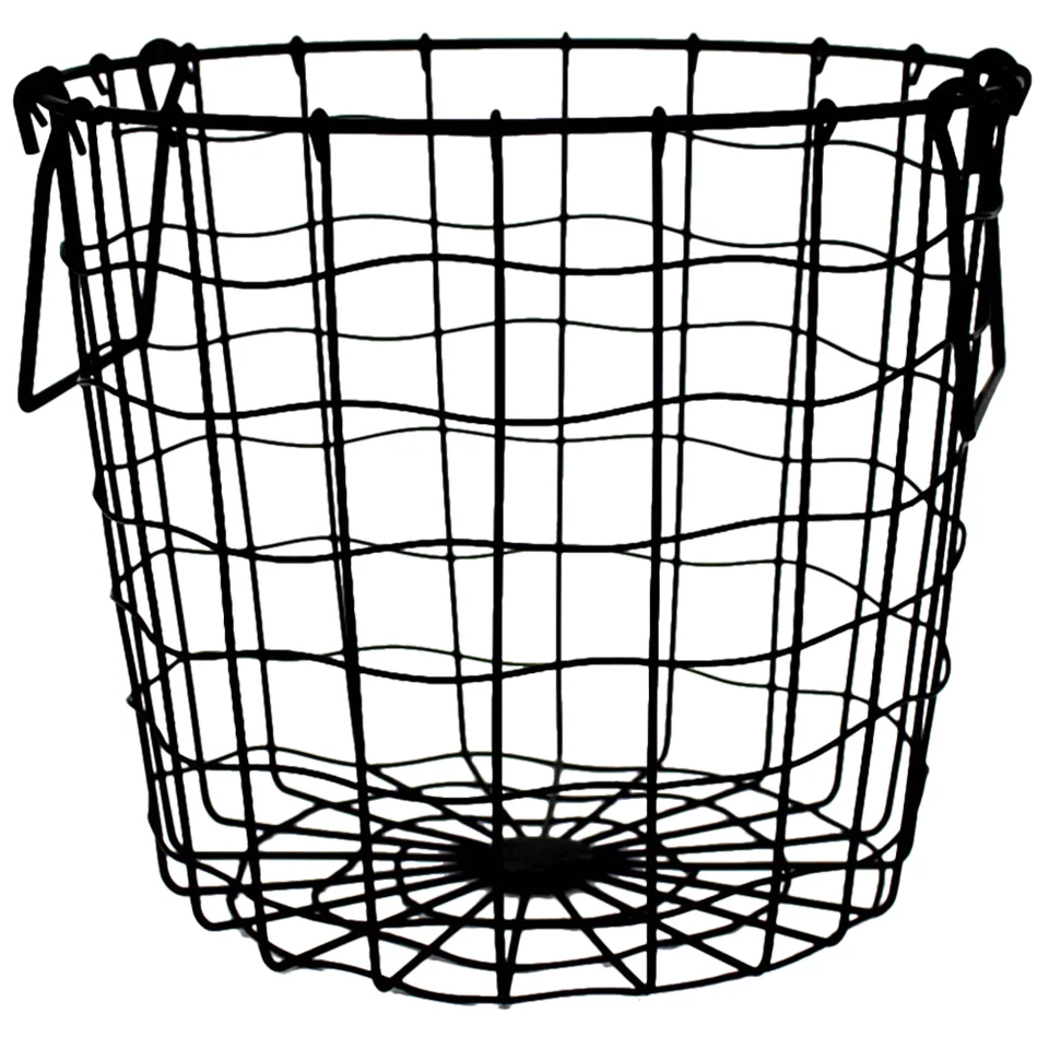 Nordický štýl železná sieťová tkaná stolová skladovacia košík Organizátor práčovňa Weave Wire Sundries Rough Black Devate