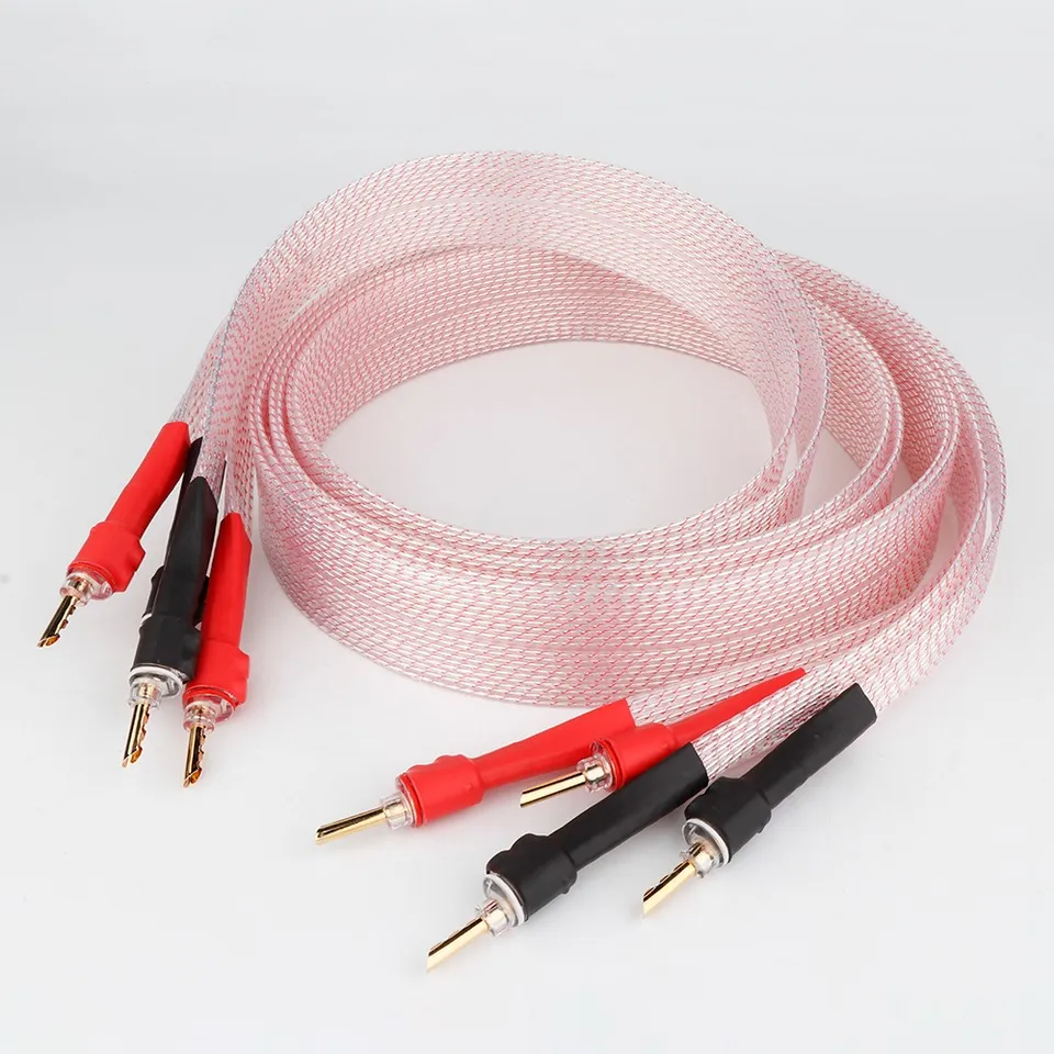 Nordost Valhalla OFC Strieborný kábel s vysokým obsahom špičkového reproduktora s banánovými zástrčkami typu BFA Clear Cover Audio Sawtooth