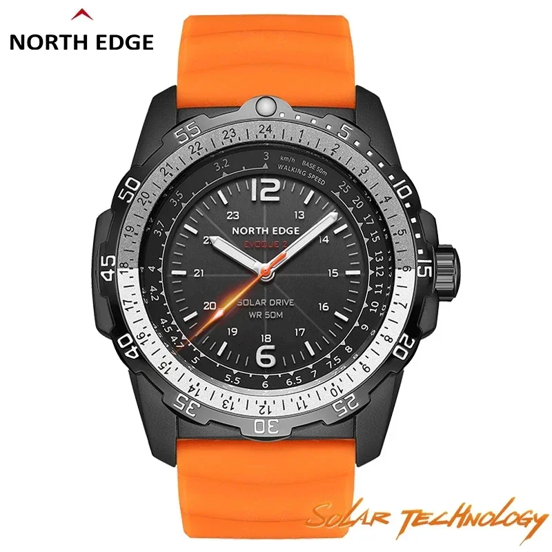 North Edge Evoque 2 Muži digitálne vojenské hodinky Vodotesné 50 m športových náramkových hodiniek Solárna energia Svetlá energia