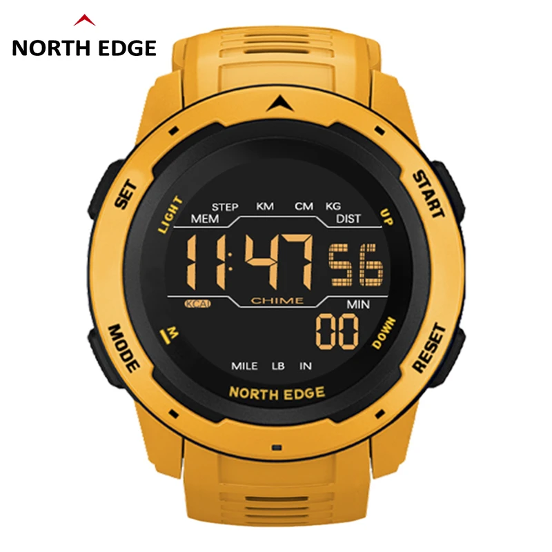 North Edge Men Digitálne hodinky Pánske športové hodinky Dual Time Polometer Admotery Alarch Alarch 50 m Digitálne hodinky Vojenské hodiny