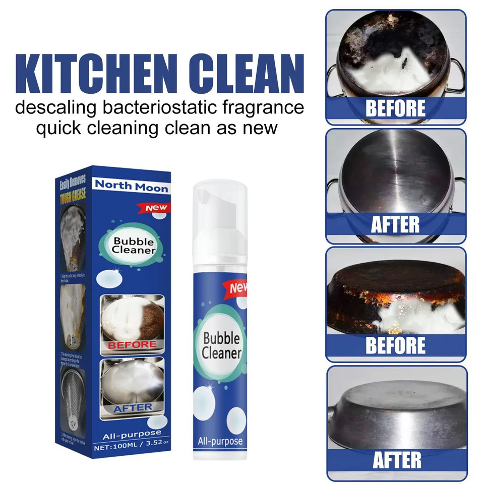 North Moon 100 ml kuchynská mastnota Čistiteľ bublinky Pena Penový remover sprej bez opláchnutia nečistota REVERT Hrubý olej čistiaci prostriedok