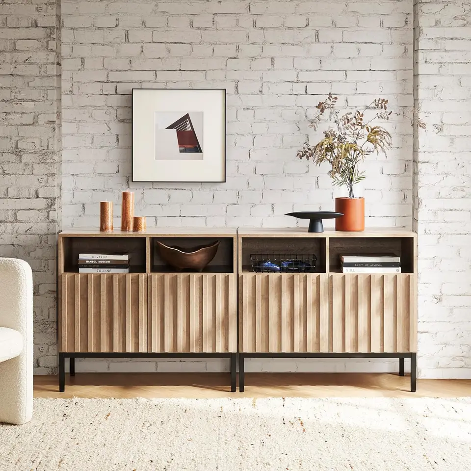 Norwin Storage Cabinet Moderná rustikálna priemyselná priemyselná bufet prícrač