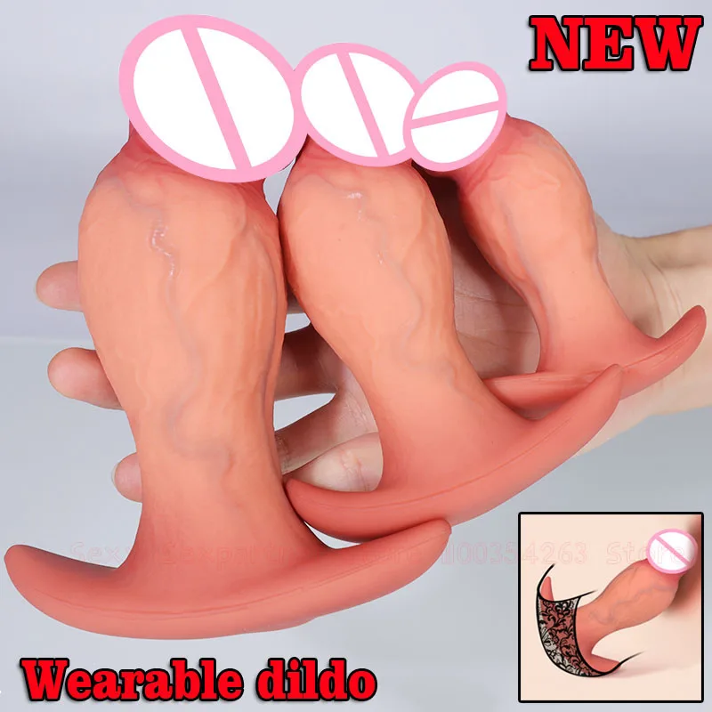 Nositeľné dildo realistické Glans penis s prísavkou pohárom vagínu análne sexu