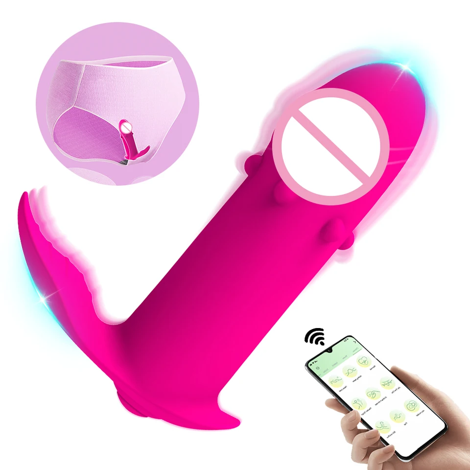 Nositeľné dildo vibrátory aplikácie Bluetooth Control Clitoral G Spot Stimulátor