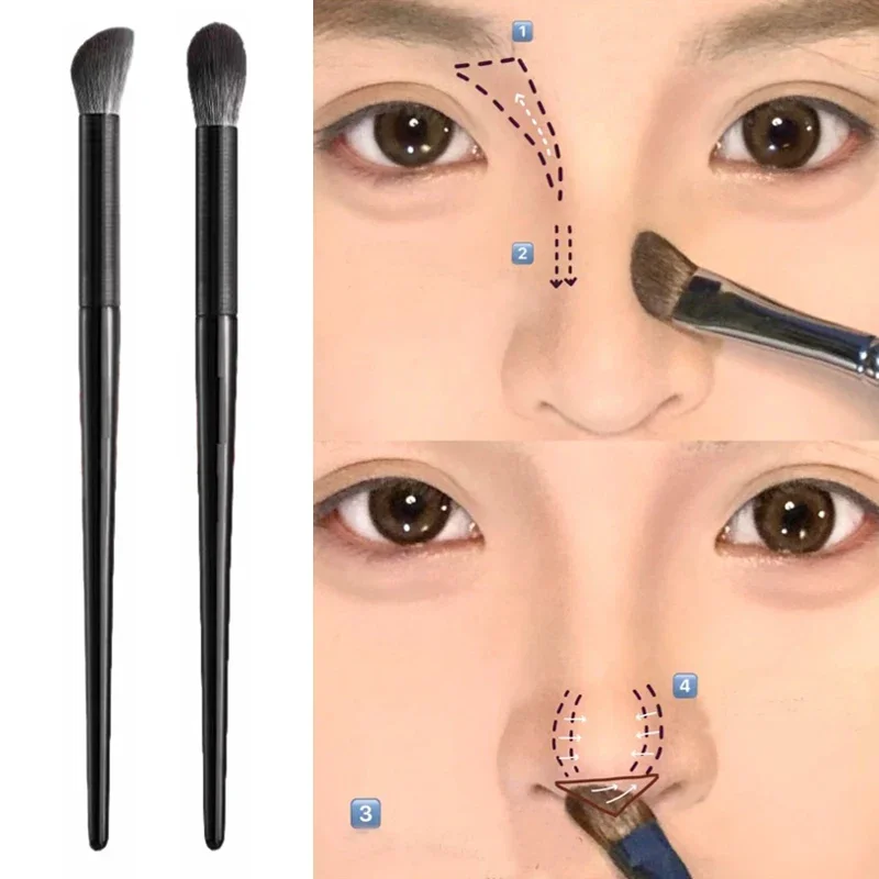 Nosové tieňové kefy Zhúrený obrysový make -up kefy očný nos Silhouette Eyeshadow Cosmetické miešanie korektora kefy Nástroje na kefu