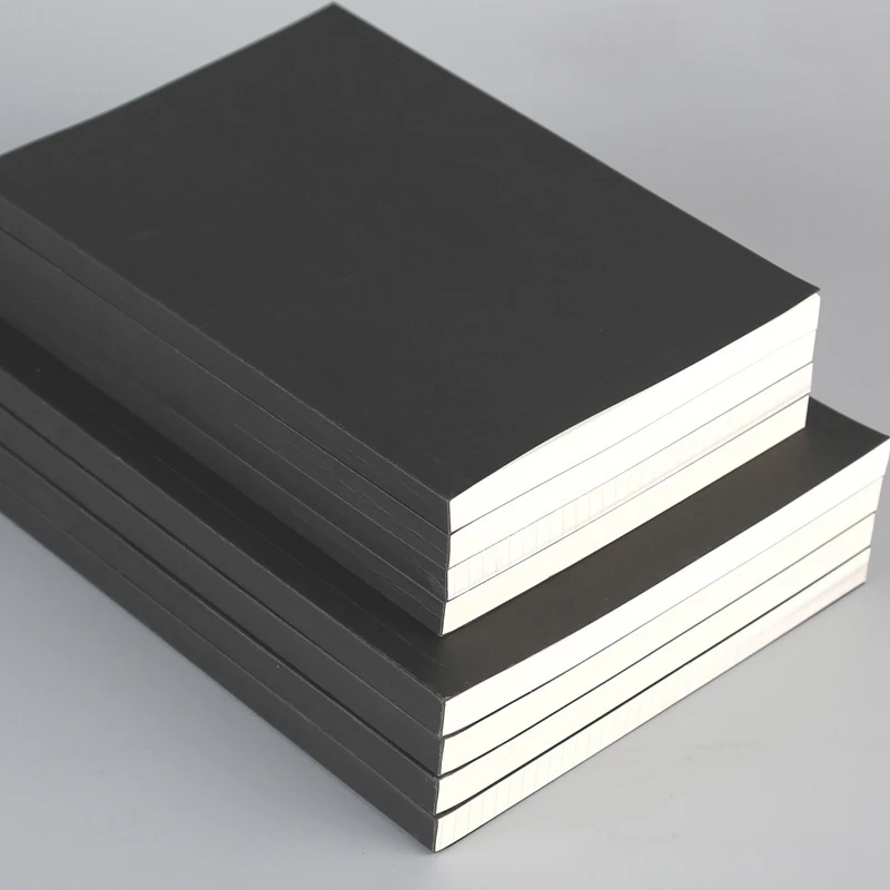 Notebook A5/B5 hrubý čierny obal, 128 listov/256 stránok/kniha, prázdne a linkové stránky kancelárske štúdie Poznámky k dodávkam QP-08