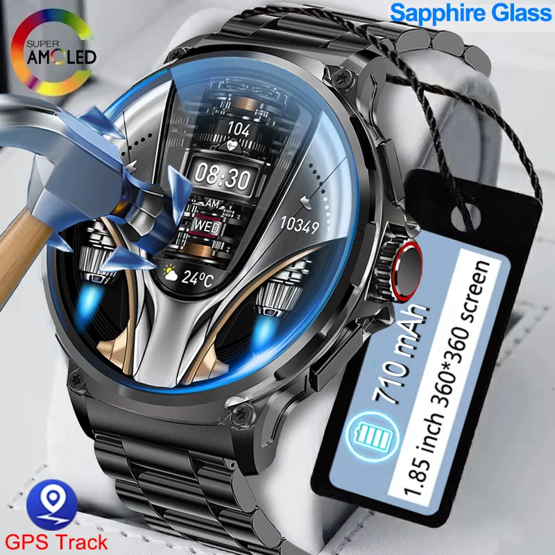 NOVINKA 1,85-palcový Ultra HD Smart Watch GPS Track Bluetooth Call 710 MAH Veľká batéria Sports Fitness Smartwatch pre Huawei Xiaomi