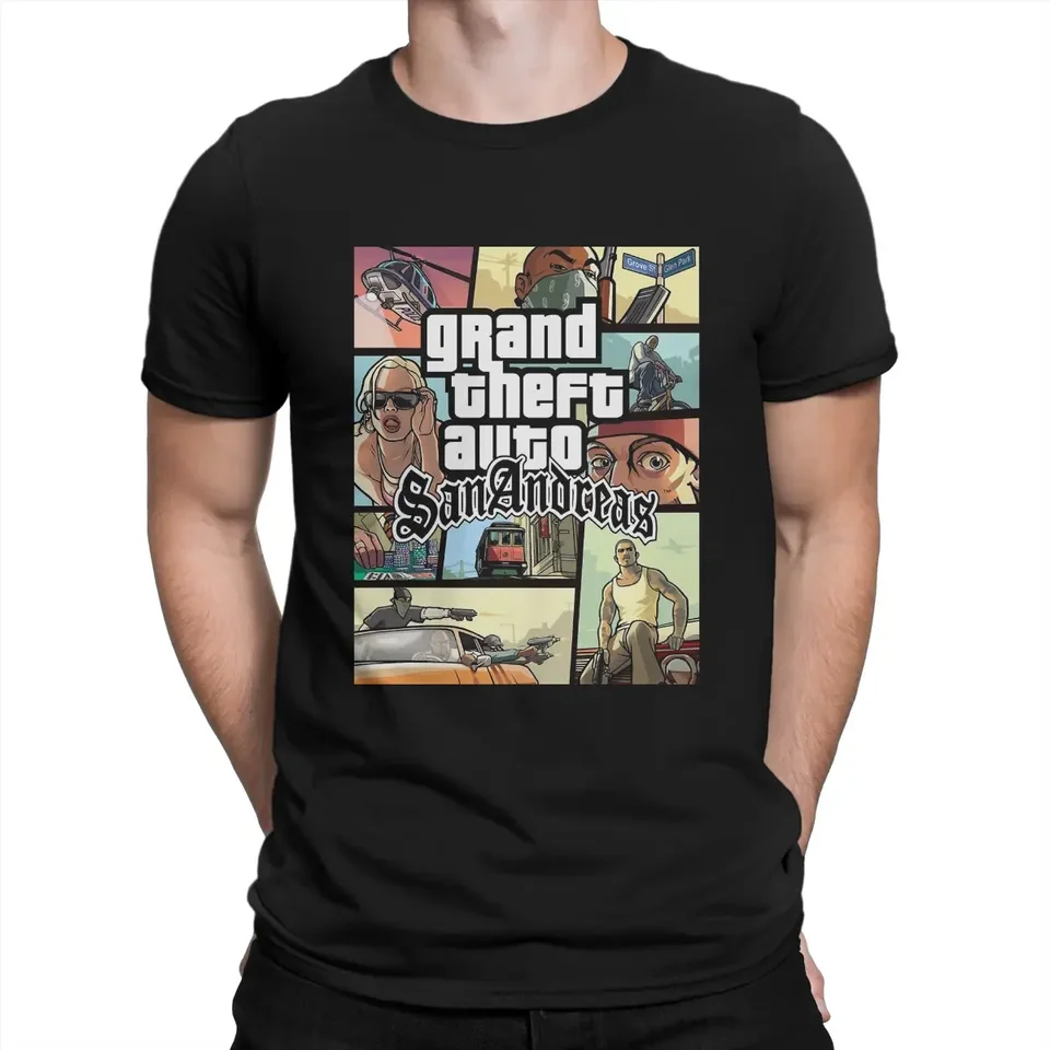 Novinka Grand Theft Auto - San Andreas Tričká pre mužov Round Brck 100% bavlnené tričko GTA San Andreas Krátke rukávy