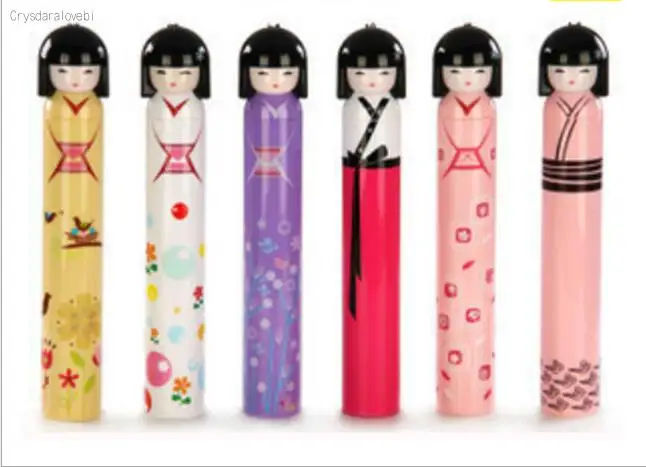 Novinka Kokeshi Doll Skladacia dáždnik Japonské bábiky Roztomilé fľašu skladacie kimono dievča Tradičné dáždnik - 6 farieb