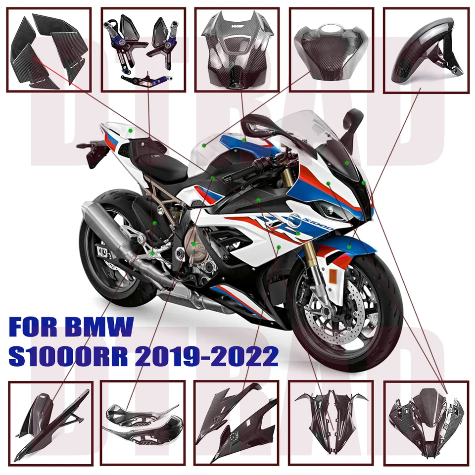 NOVINKA pre BMW S1000RR 2020 2019-2022 Bočné panely z uhlíkových vlákien Bočné panely Fairing Kit