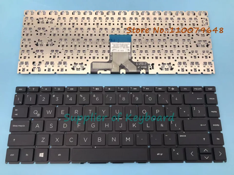 NOVINKA PRE HP HOME 14-DQ1001LA 14-DQ1002LA 14-DQ1003LA NAPLATÍ LATINSKÉHO ŠPANIELSKÉHO Klávesnice Čierna
