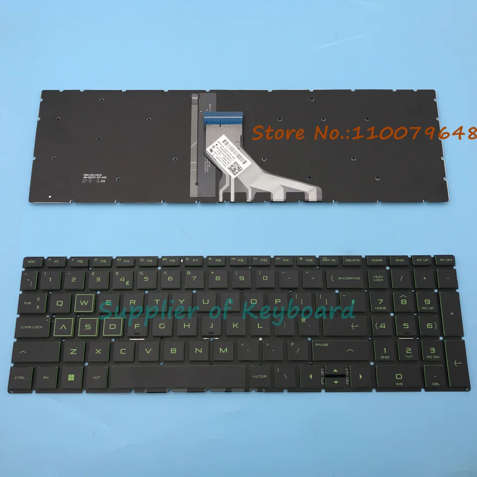 NOVINKA PRE HP Pavilion Gaming 15-EC0005NA 15-EC0006NA 15-EC0012NA 15-EC0021NA 15-EC0022NA 15-EC0023NA UK Klávesová klávesnica Zelená podkrovina