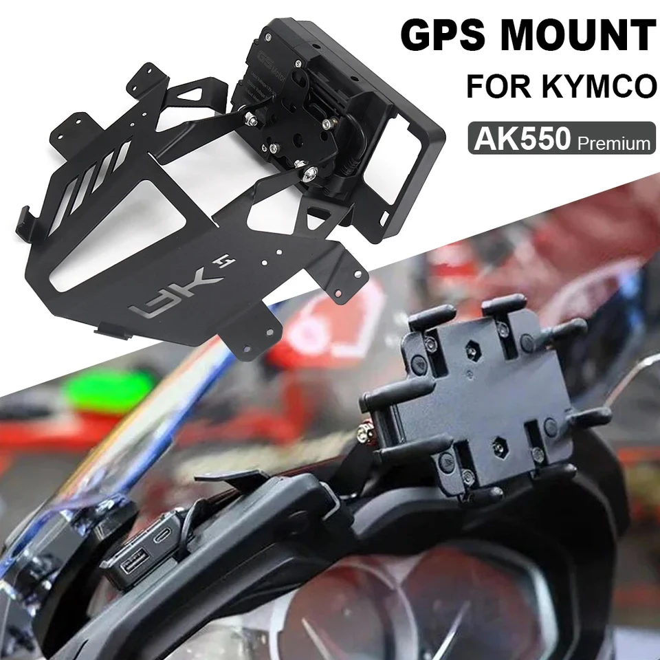 NOVINKA PRE KYMCO AK550 AK 550 AK550 AK550 Premium Motocyklový predný predný sklo GPS TELEFÓN Držiteľ navigácie.