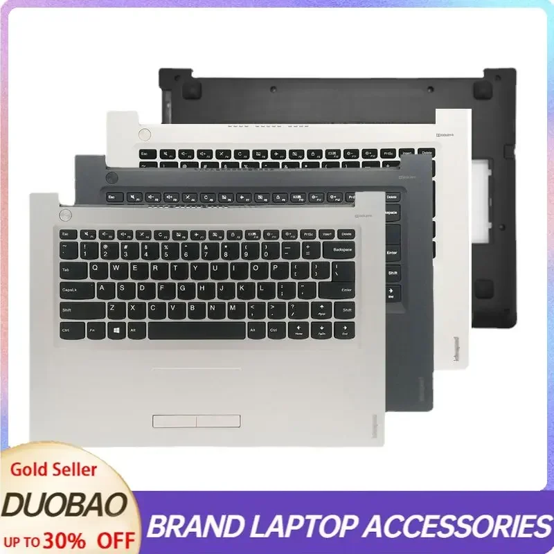 NOVINKA pre Lenovo Xiaoxin 310-14ISK IdeaPad 310-14ikb 510-14ISK Príslušenstvo pre notebook Palmrest Keyboard Cover Spodné puzdro Čierne striebro