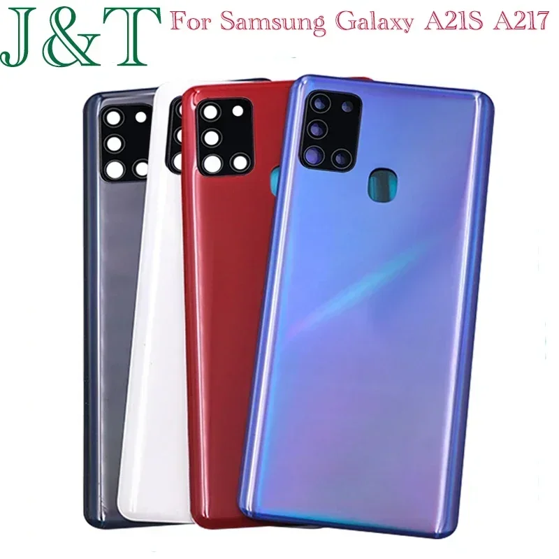 NOVINKA pre Samsung Galaxy A21S A217 SM-A217F Plastový zadný kryt batérie A21S Zadné dvere puzdro Puzdro Fotoaparát Pripustenie