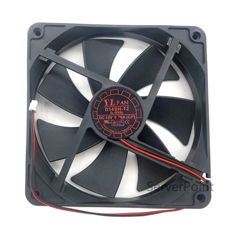 NOVINKA pre Yate Loon Fan D14SH-12 DC 12V 0,70A 140x140x25mm 2-vodičový server Cooler Fan Doprava zdarma