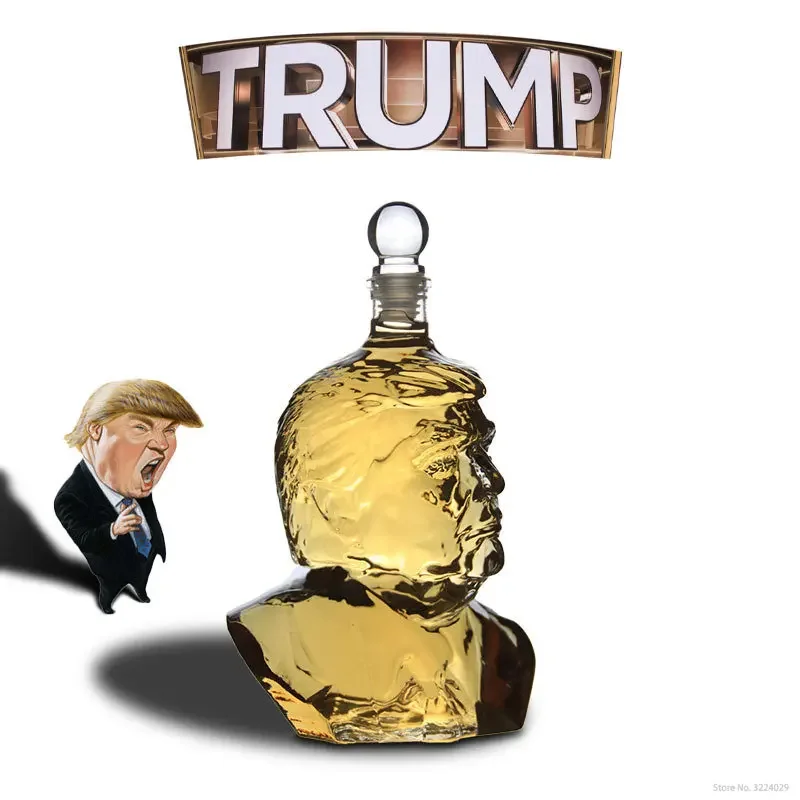 Novinka Trump v tvare dizajnu Barware Free Whisky Decanter pre Liquor Scotch Bourbon