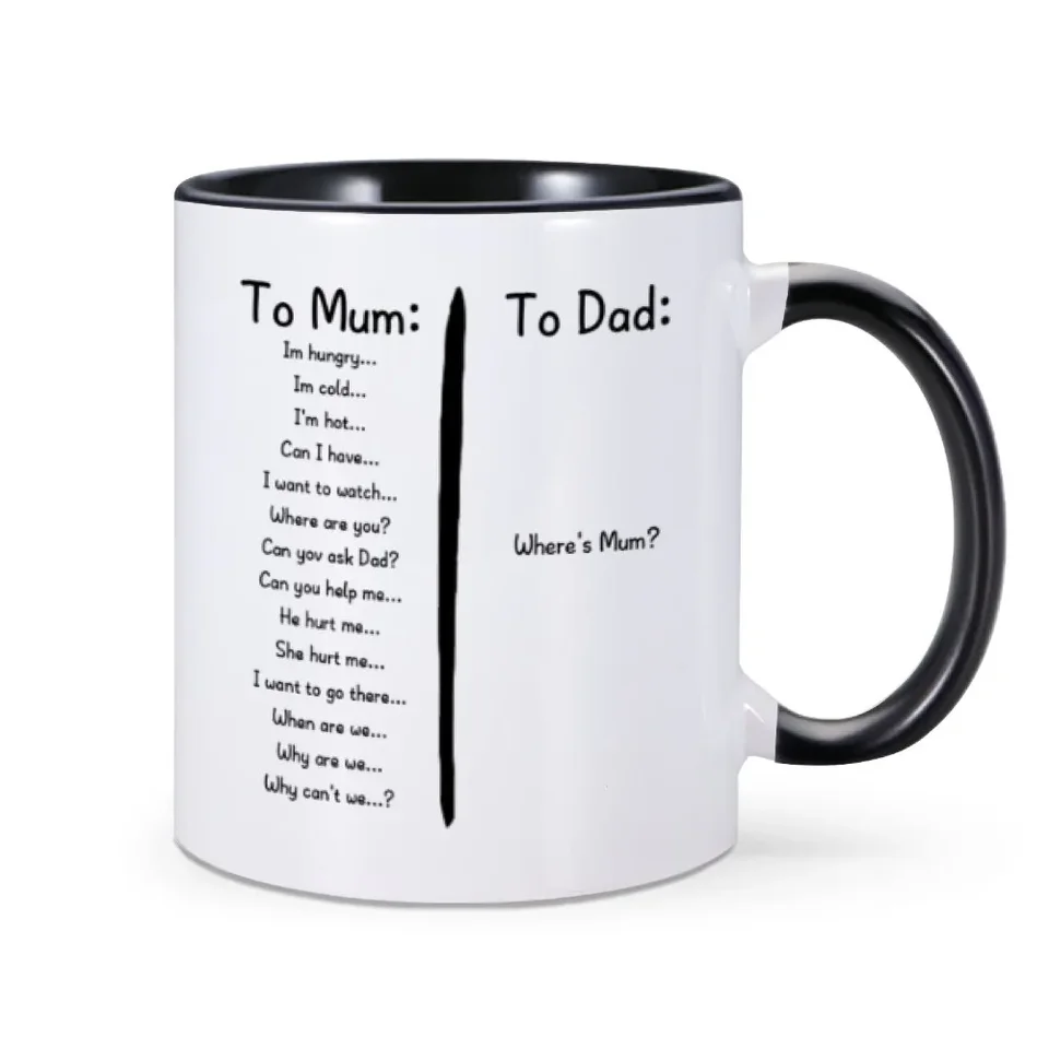 Novinka vtipná káva hrnček 11 oz keramické popoludňajší čaj Pohár pre mamičku Mama Mama otec Daddy Papa narodeniny otca