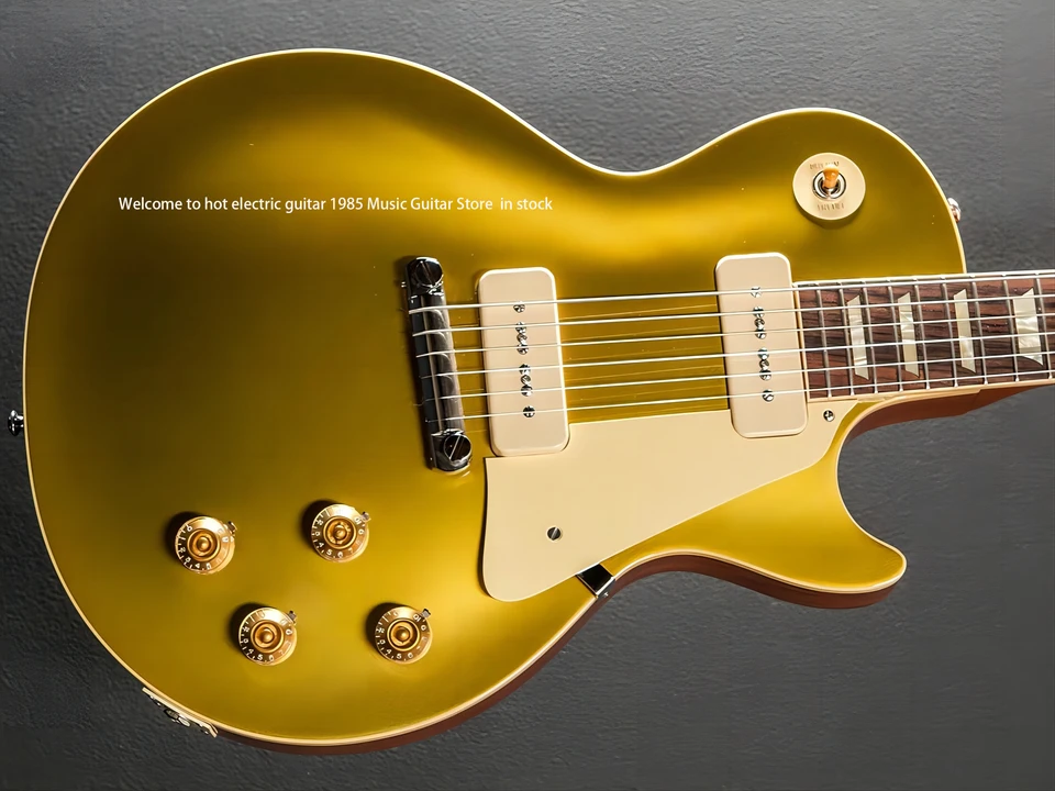 NOVINKA! ! ! ! ! Štandardná zlatá elektrická gitara, horná časť tela, mahagón