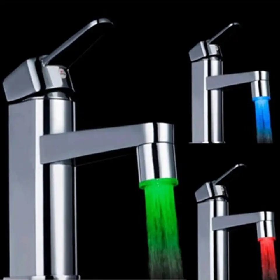Novinkový dizajn 7 Farba RGB Farebná LED LED svetlo voda GLOW FAUCET TAP HEAD DOMOVÁ KAPERICKÁ KAMITÁCIA DETRORÁCIA ZÁVEREJNÁ OCELNÁ KAPOCH