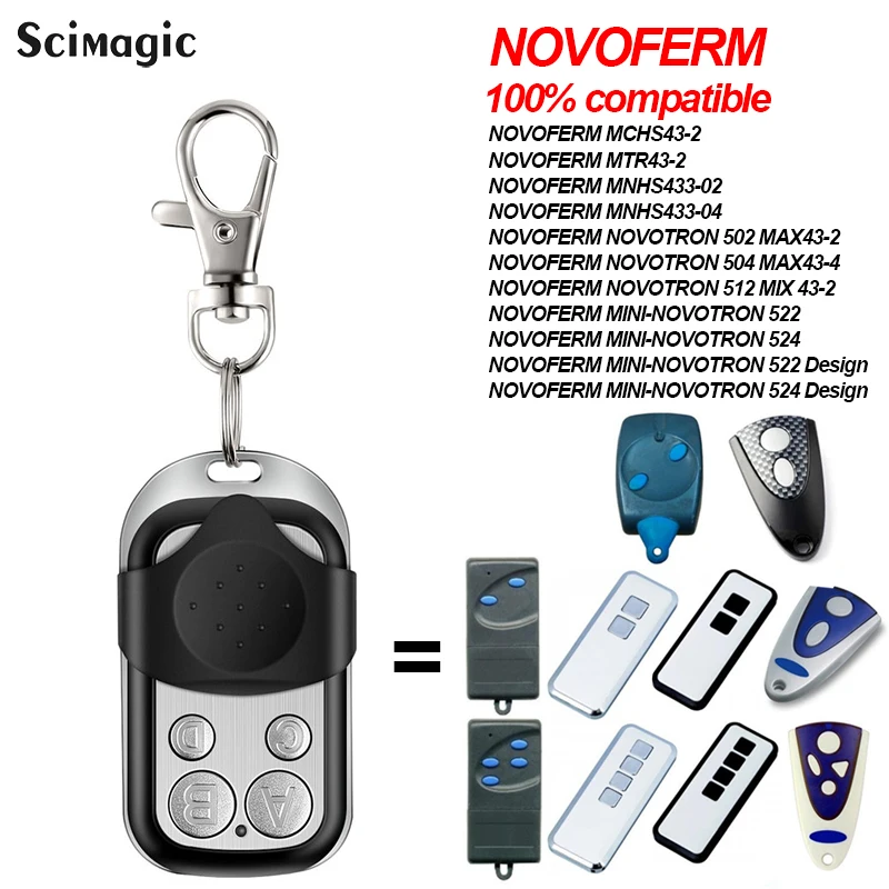 Novoferm Novotron 302/304 502 MAX43-2 Mini-Novotron 522 524 NOVOFERM MNHS433-02/04 Náhradné diaľkové ovládanie garážových dverí