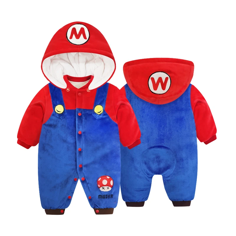 Novonarodené dieťa Mario Clothes Boy Girl Girl Huby cosplay cosplay comper baby onesie halloween kostým zimný mäkký festival oblečenie